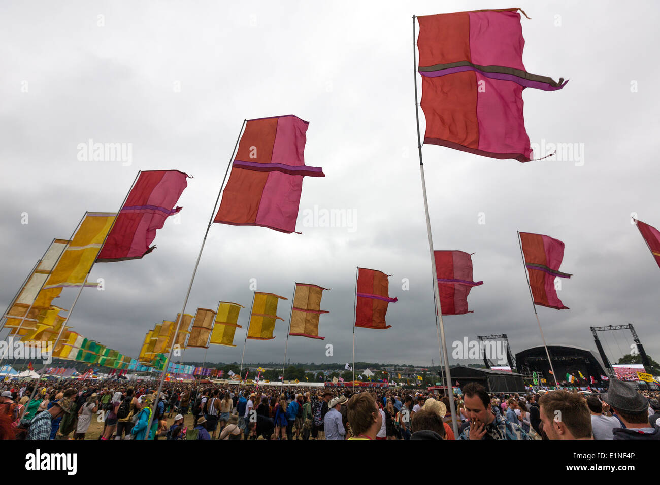 Flags in the The Other Stage Glastonbury Festival 2013 Stock Photo Alamy