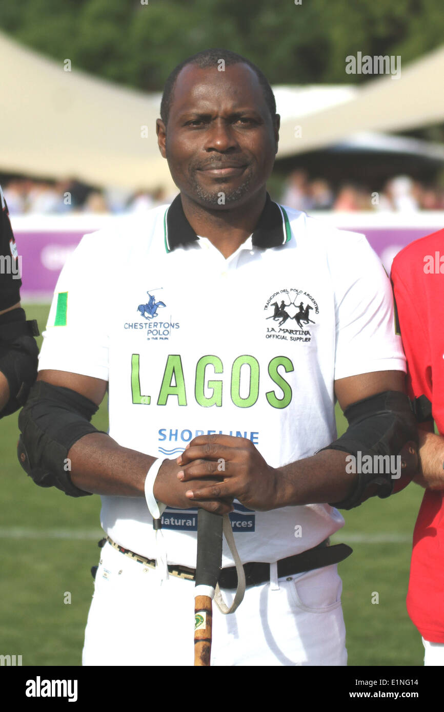 Kola Karim of Team Lagos at Chestertons polo in the park 2014 Stock Photo -  Alamy