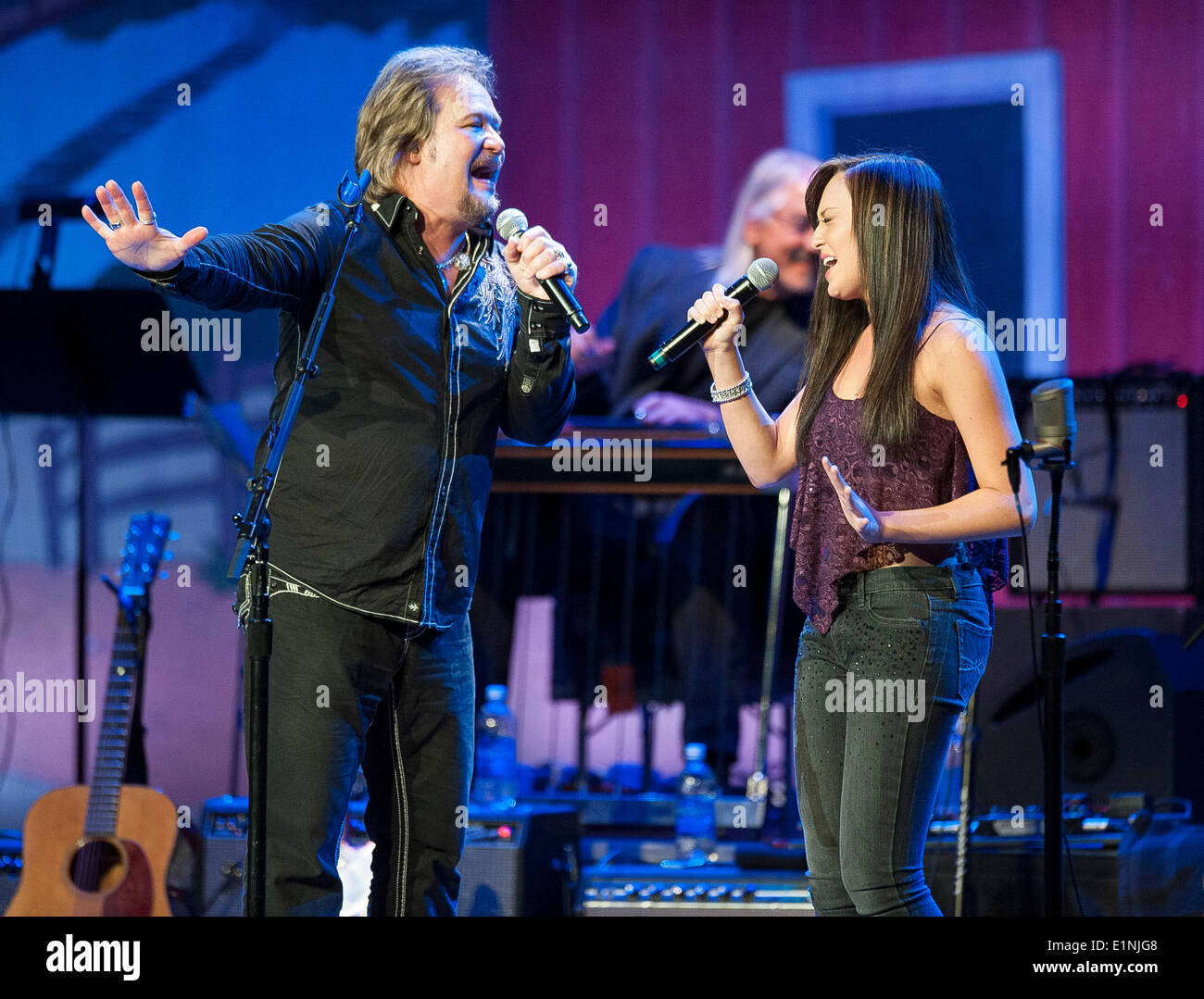 Jun. 4, 2014 - Nashville, Tennessee; USA - Musician TRAVIS TRITT and his Daughter TYLER REESE TRITT performs as part of the 13th Annual Marty Stuart Late Night Jam that took place at the Ryman Auditorium. Copyright 2014 Jason Moore. © Jason Moore/ZUMAPRESS.com/Alamy Live News Stock Photo