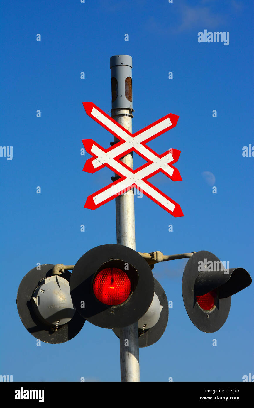 Red flashing warning light train hires stock photography and images