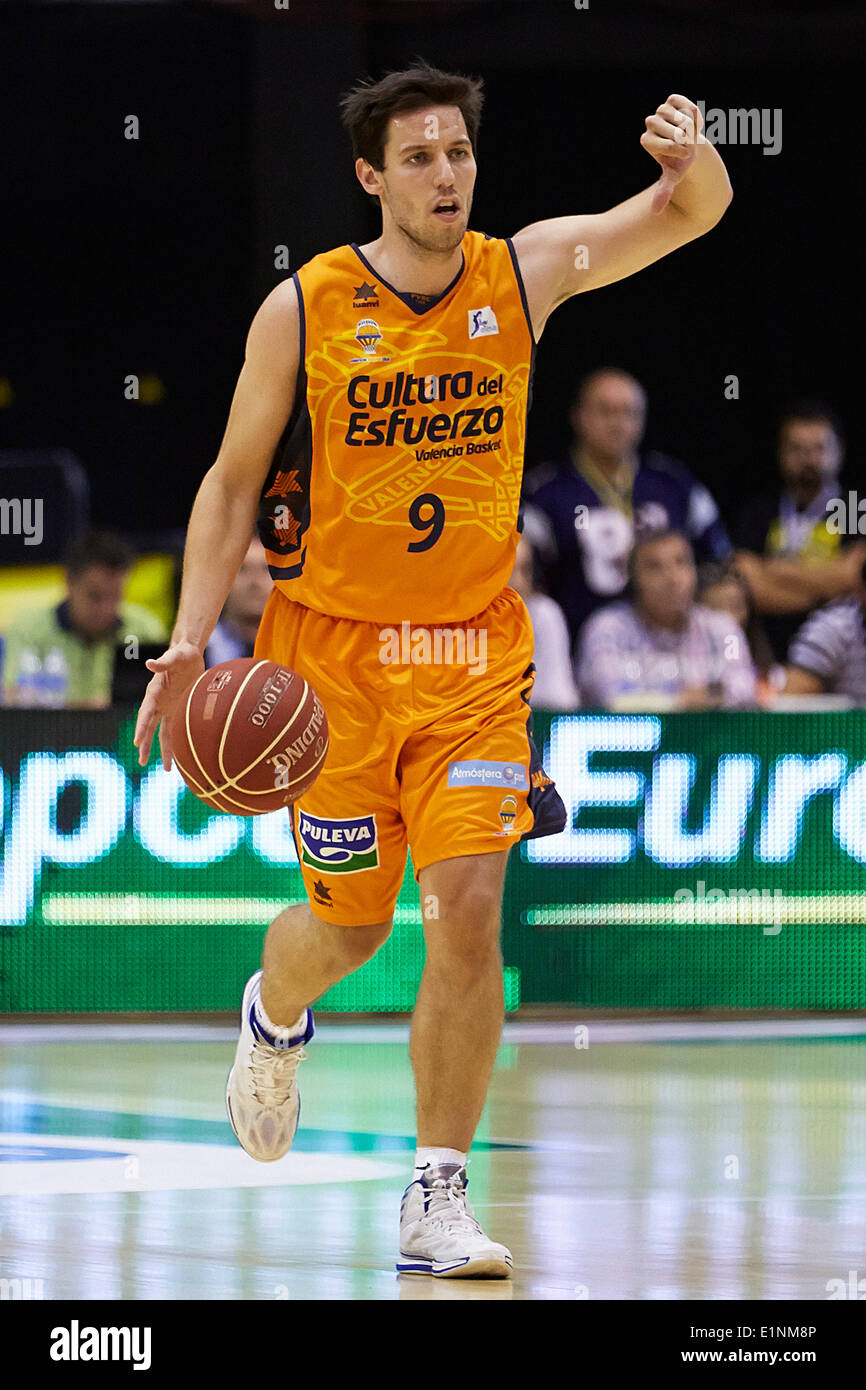 07.06.2014, Valencia, Spain. Sam Van Rossom of Valencia Basket in action  during the second ABC League semi finals game between Valencia Basket Club  and FC Barcelona at La Fonteta Stadium, Valencia, Spain