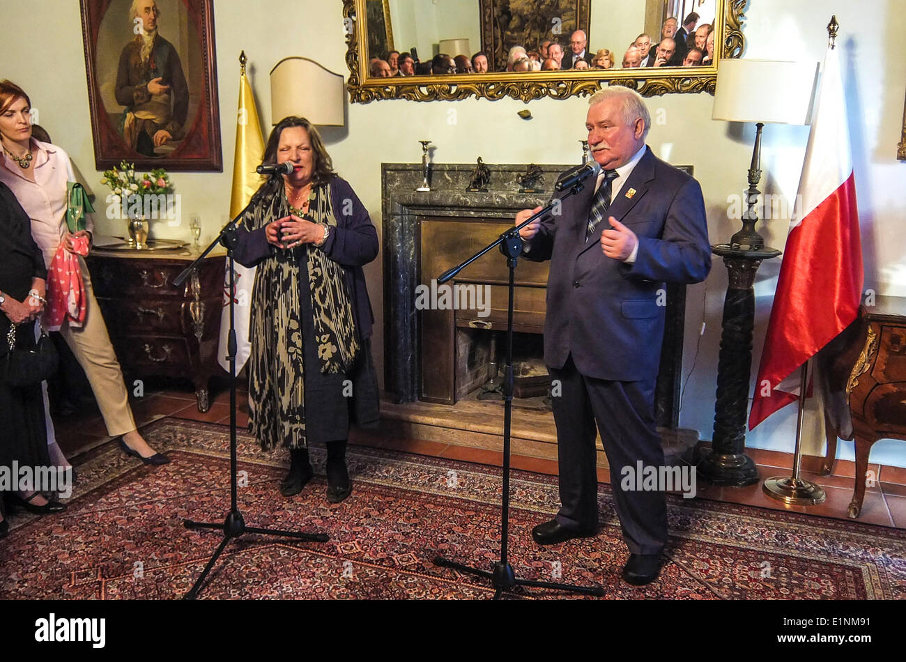 Vatican City. 06th June, 2014. Lech Walesa, Nobel Prize for Peace in 1983, Solidarnosc founder and former president of Poland, held a speech on the occasion of the twenty-fifth anniversary of free elections in Poland Embassy of the Republic of Poland to the Holy See, Vatican City 6th june 2014 Credit:  Realy Easy Star/Alamy Live News Stock Photo