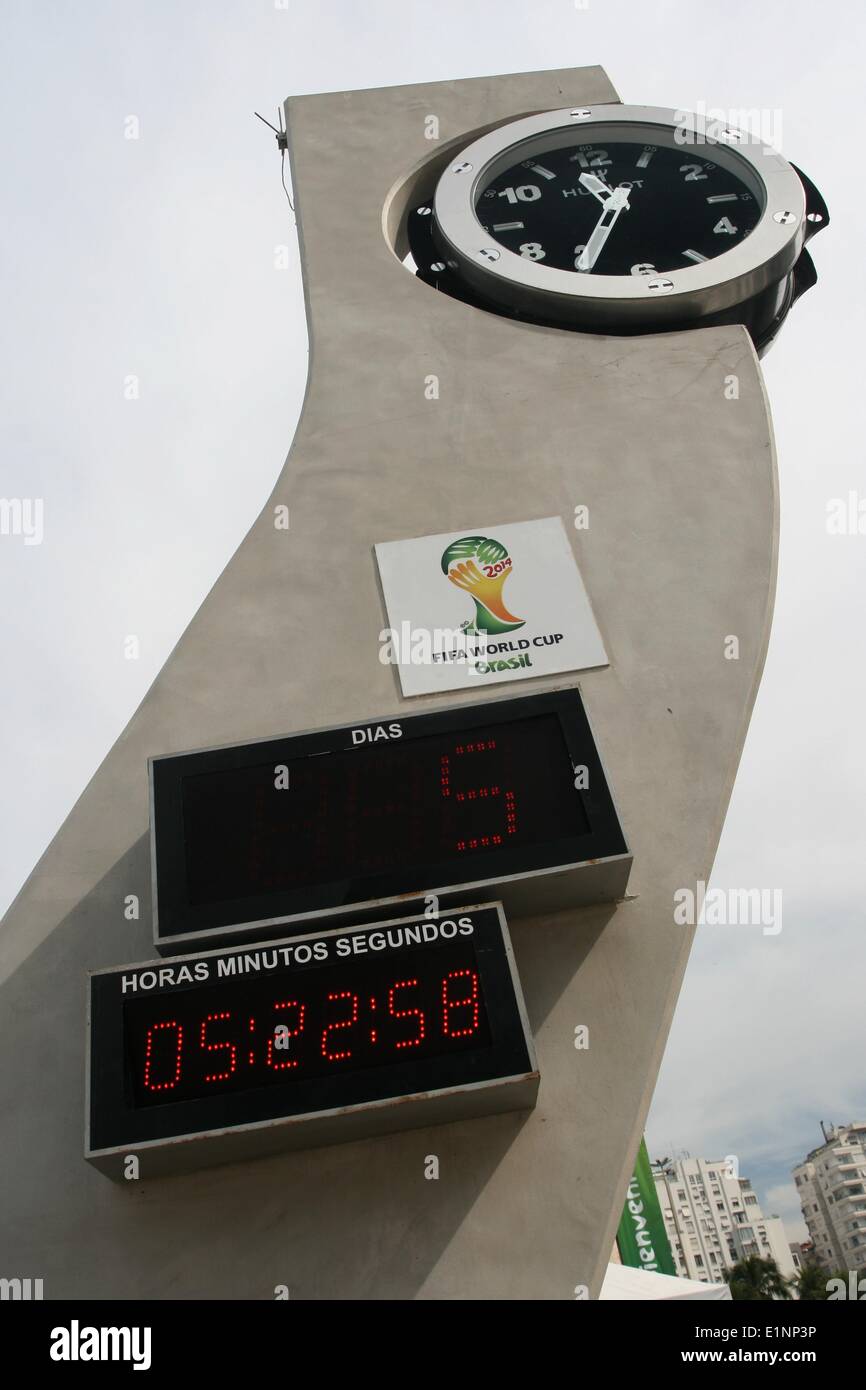 Rio de Janeiro, Brazil, 7th June, 2014. The Hublot Countdown Clock
