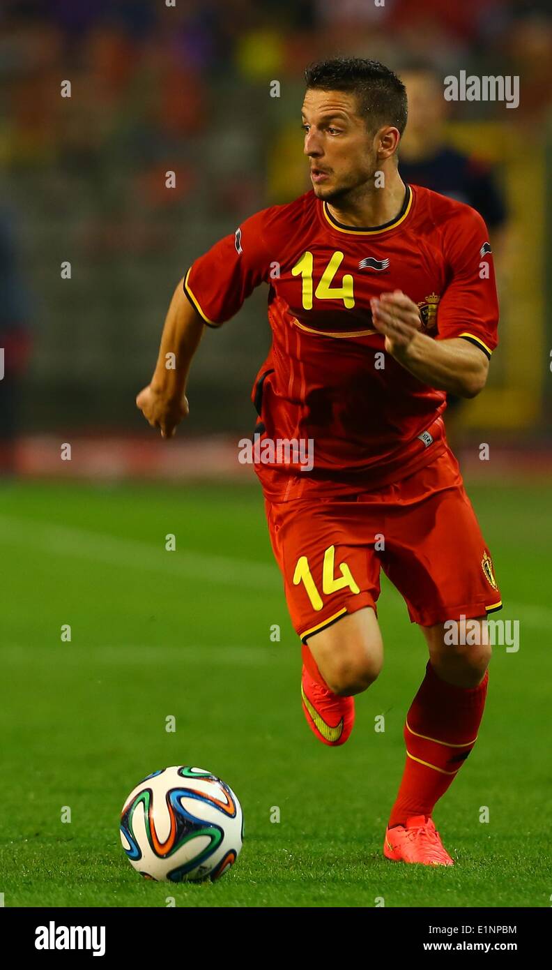Brussels, Belgium. 7th June, 2014. Belgium's Dries Mertens breaks through during a friendly soccer match against Tunisia in Brussels, on June 7, 2014. Belgium won 1-0. Credit:  Gong Bing/Xinhua/Alamy Live News Stock Photo