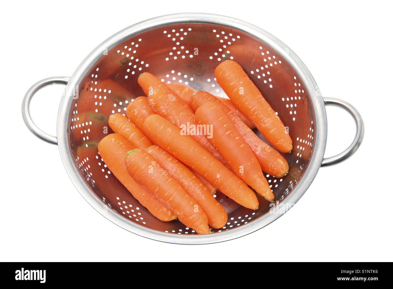 Carrots in Colander Stock Photo