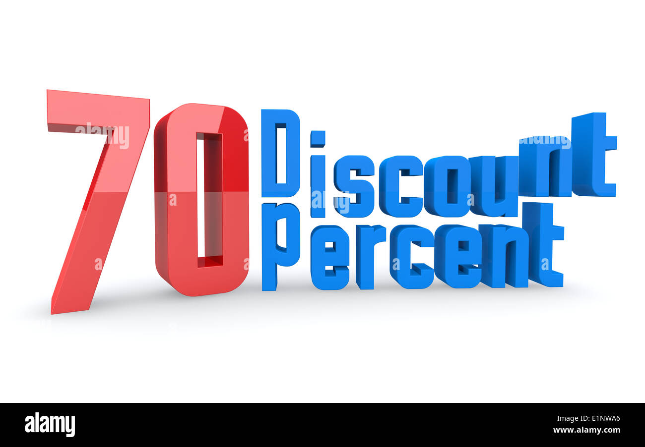 Concept of sale. Discount percent off. 3D illustration Stock Photo - Alamy