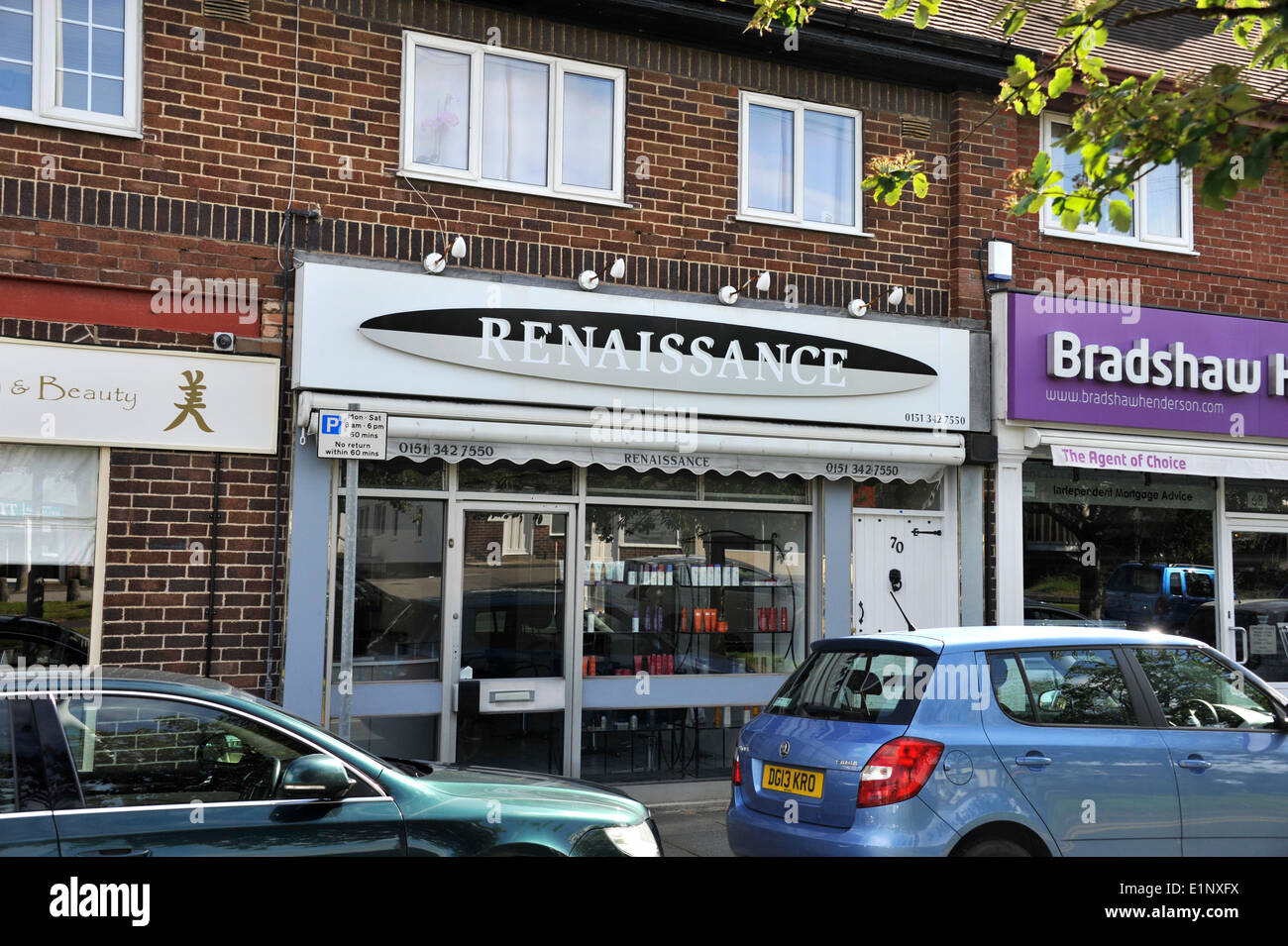 Heswall Wirral UK. 8th June 2014. Renaissance Hairdressers named and shamed by UK HMRC as one of worst offenders for not paying minimum wage. Credit:  GeoPic / Alamy Live News Stock Photo