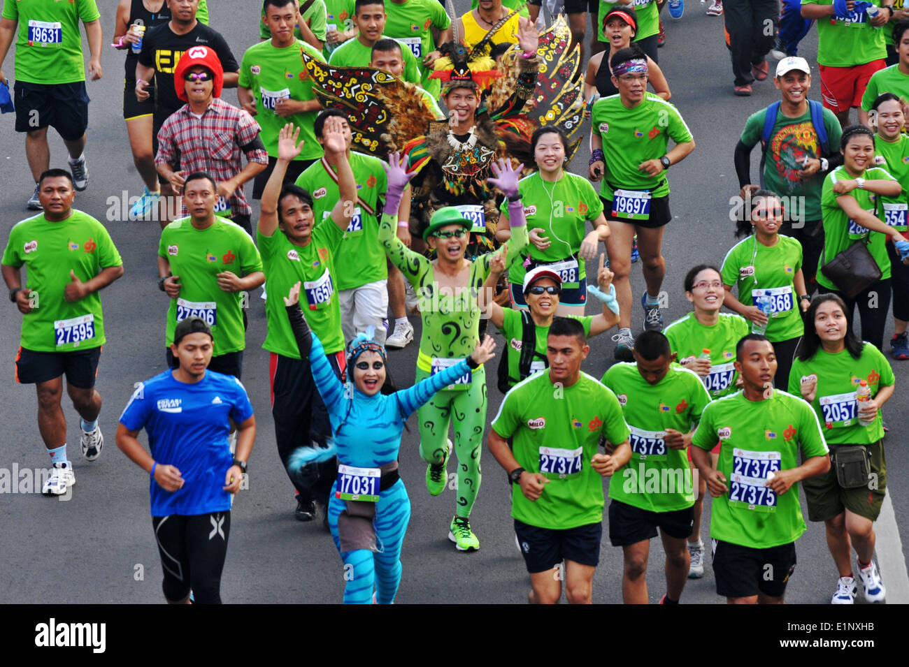 Jakarta, Indonesia. 8th June, 2014. Runners participate in Jakarta ...