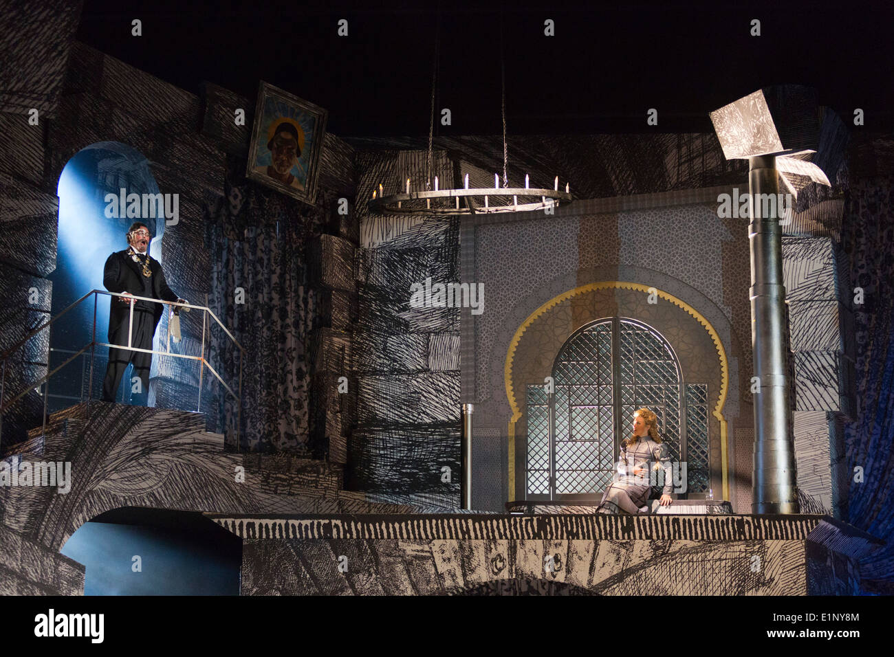 Dress rehearsal of the Berlioz opera Benvenuto Cellini directed by Terry Gilliam at the London Coliseum. Stock Photo