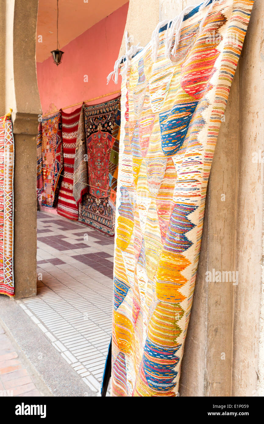 Traditional Moroccan carpets for sale in Meknes, Morocco Stock Photo