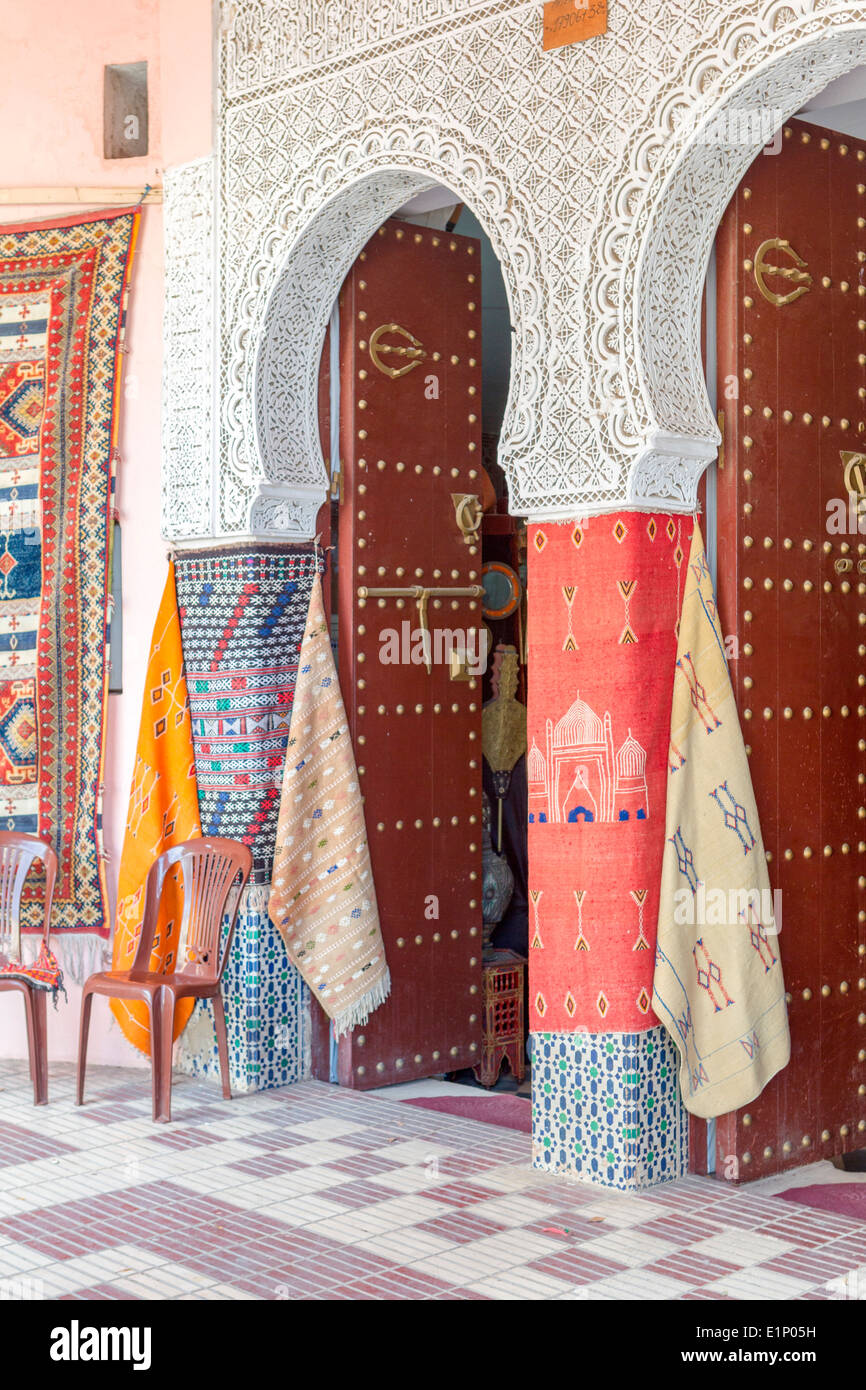 Traditional Moroccan carpets for sale in Meknes, Morocco Stock Photo