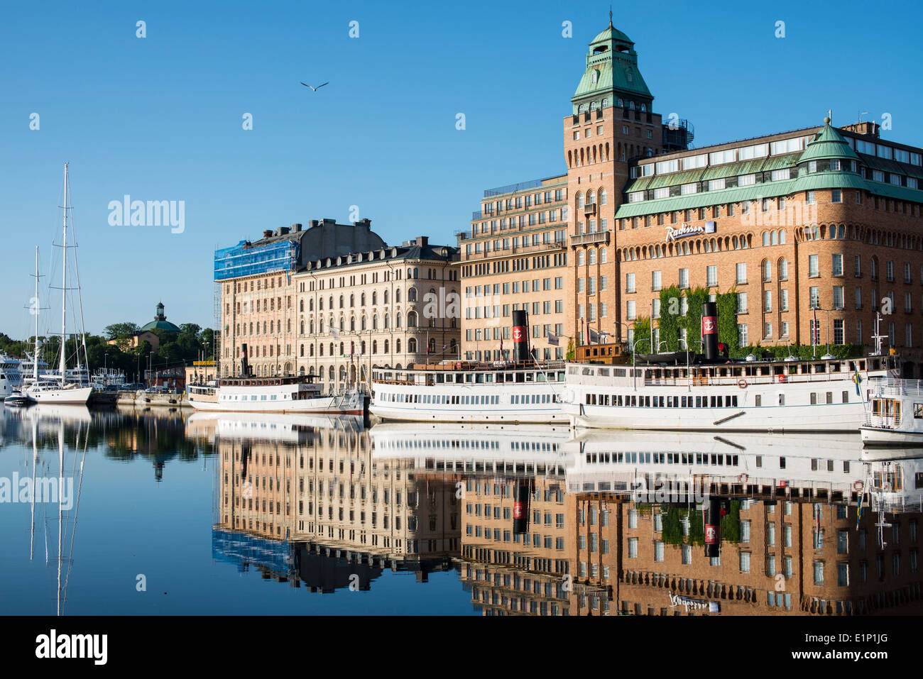 Calm morning, Nybroviken, Stockholm Stock Photo