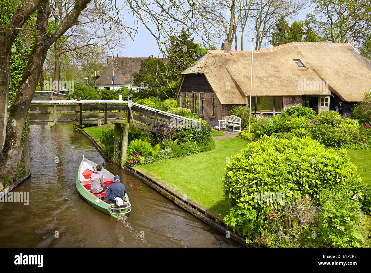 Giethoorn canal village - Holland Netherlands Stock Photo