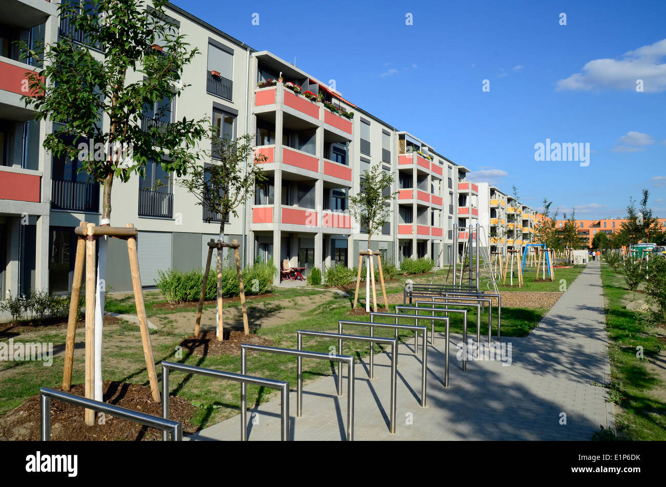 New apartments with balconies in PotsdamBornstedt Germany Stock Photo