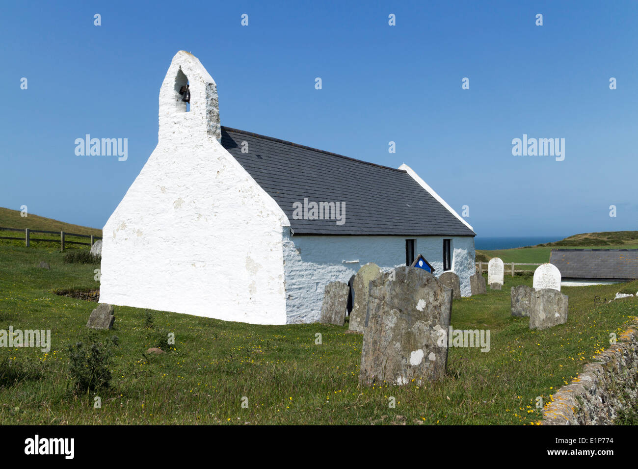 Mwnt church West Wales Stock Photo