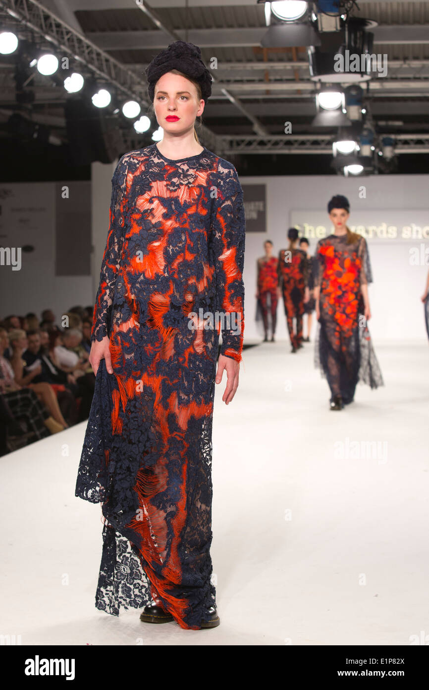 Collection by George Gold Award winner Grace Weller from Bath Spa University. Graduate Fashion Week 2014 Stock Photo