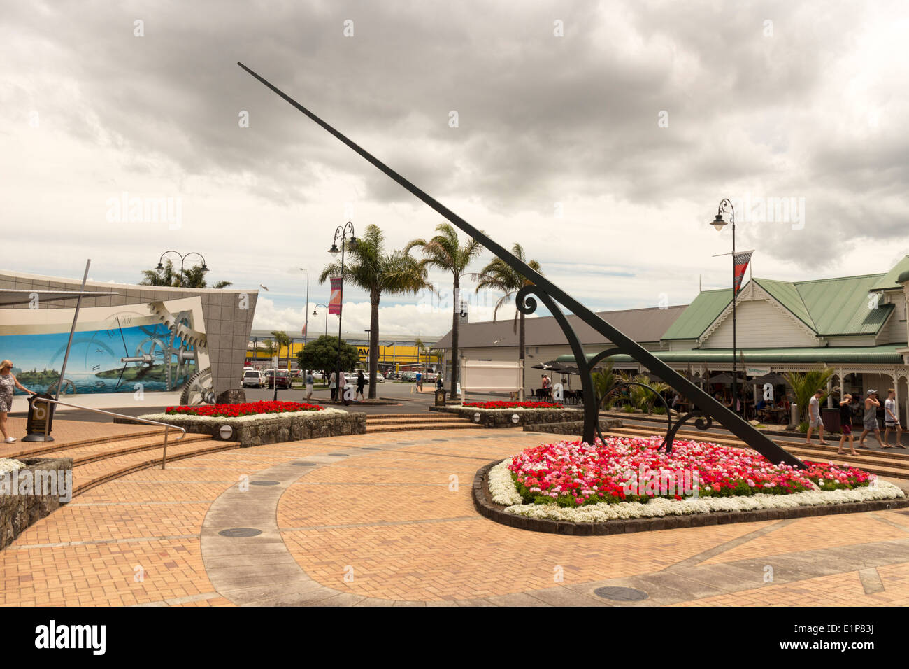 New Zealand Whangarei Clapham's clock museum giant sundial sun dial Stock Photo