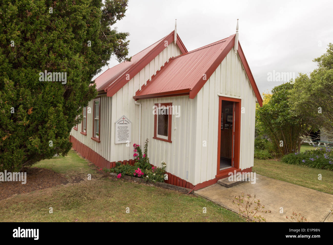 New Zealand Matakohe, Northland. Kauri Museum. Preserved church. Stock Photo