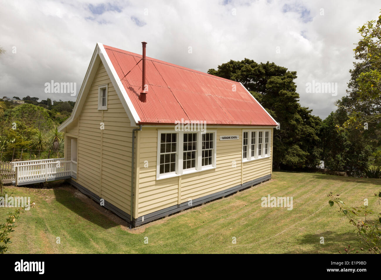 New Zealand 2013-2014. Matakohe, Northland. Kauri Museum. Preserved school schoolroom room. Stock Photo