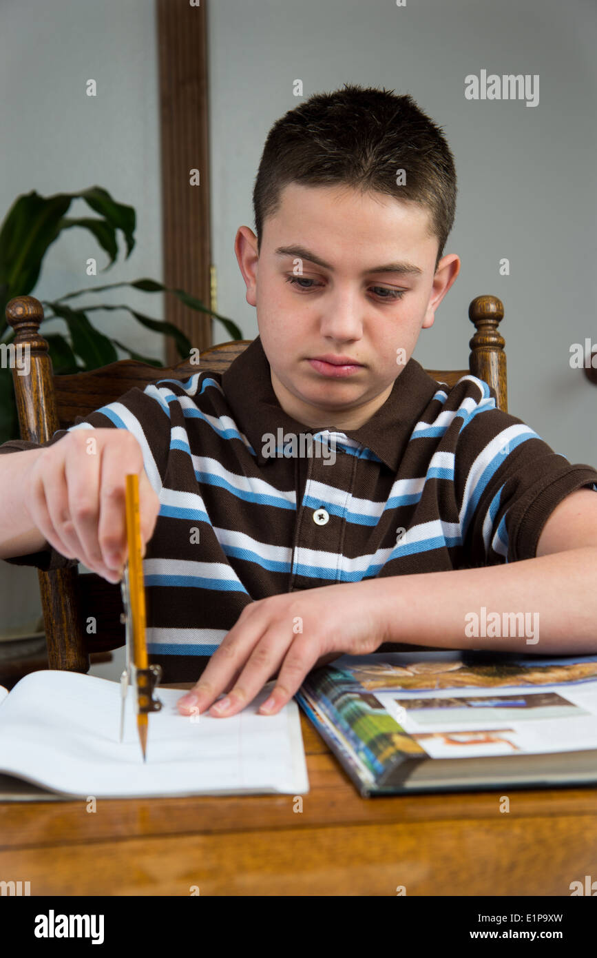 boy doing his homework