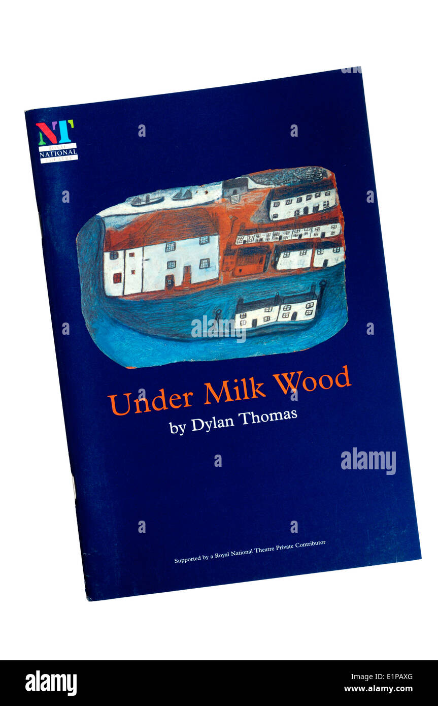 Programme for the 1995 National Theatre production of Under Milk Wood by Dylan Thomas, at the Olivier Theatre. Stock Photo