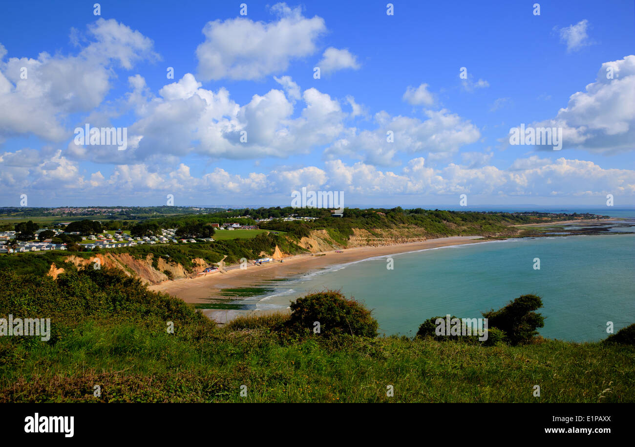 Whitecliff Bay beach and coast near Bembridge east Isle of Wight blue