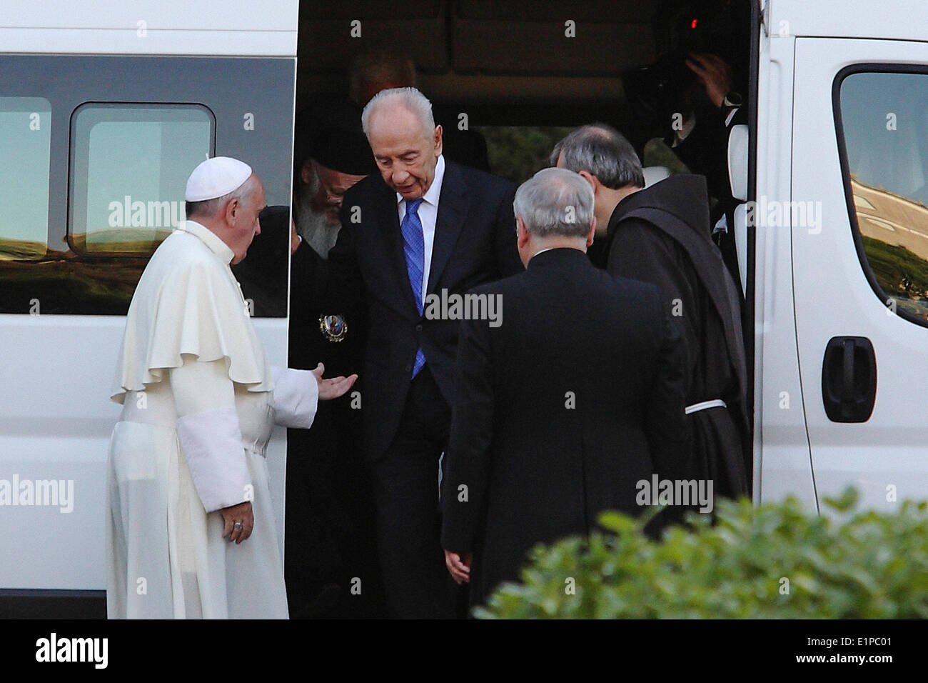 Vatican City 08th June 2014 Prayer Meeting chosen by our Holy Father Francis invited the presidents of Israel, Shimon Peres, and the Palestinian Authority Mahmoud Abbas Stock Photo