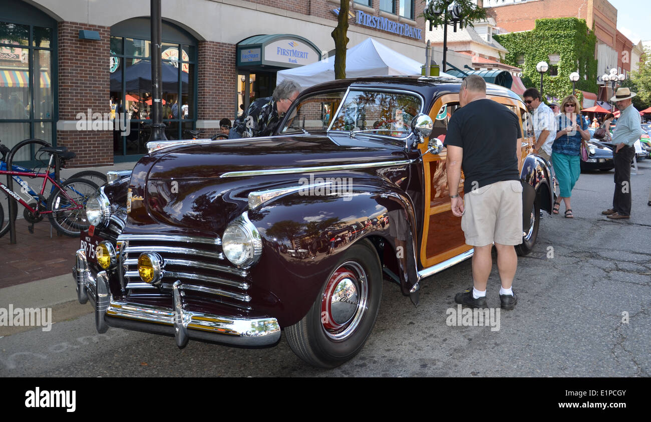 ANN ARBOR, MI - JULY 12: 1941 Chrysler Town and Country at the Rolling Sculpture car show July 12, 2013 in Ann Arbor, MI Stock Photo