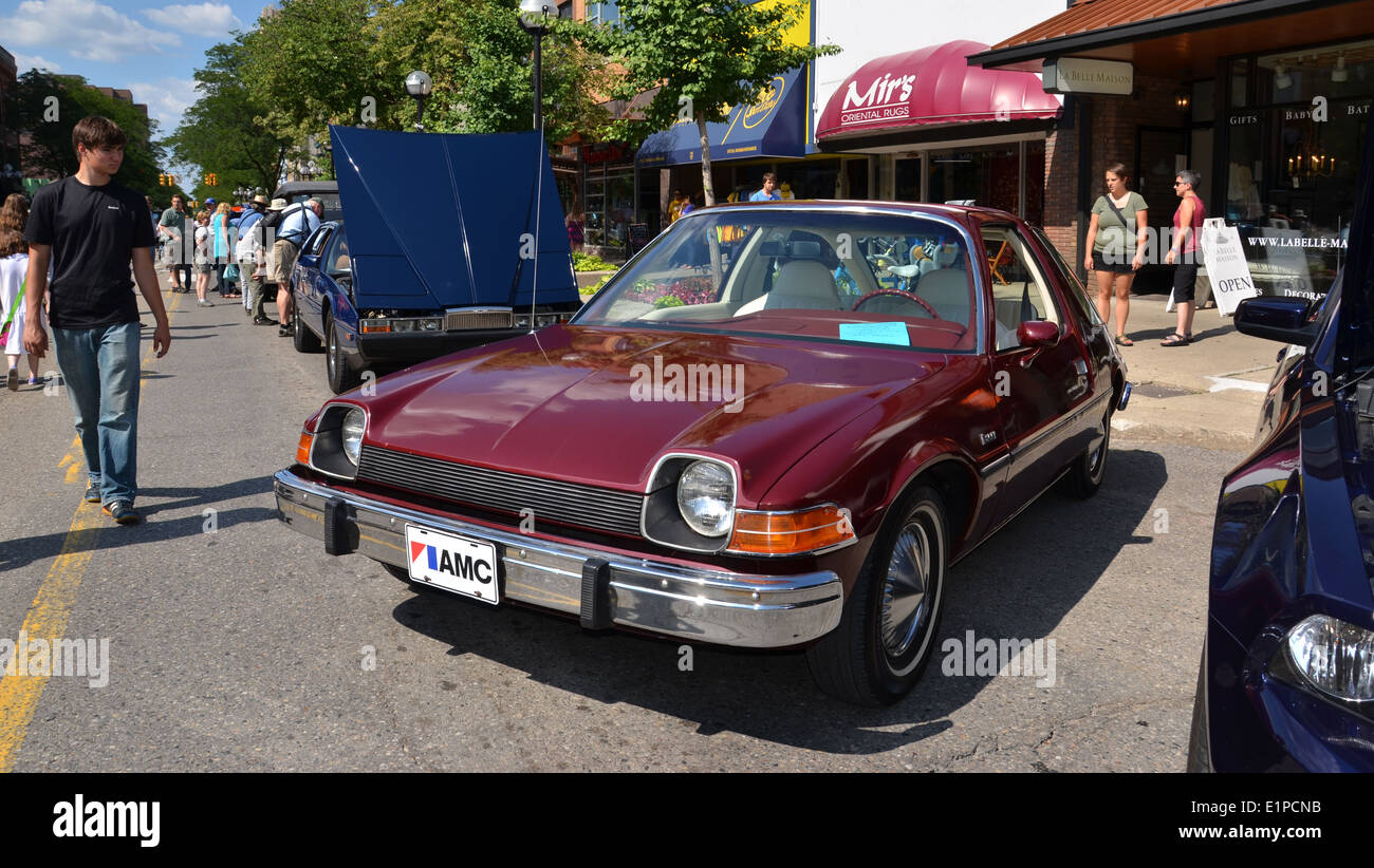 ANN ARBOR, MI - JULY 12: 1975 AMC Pacer at the Rolling Sculpture car show July 12, 2013 in Ann Arbor, MI Stock Photo