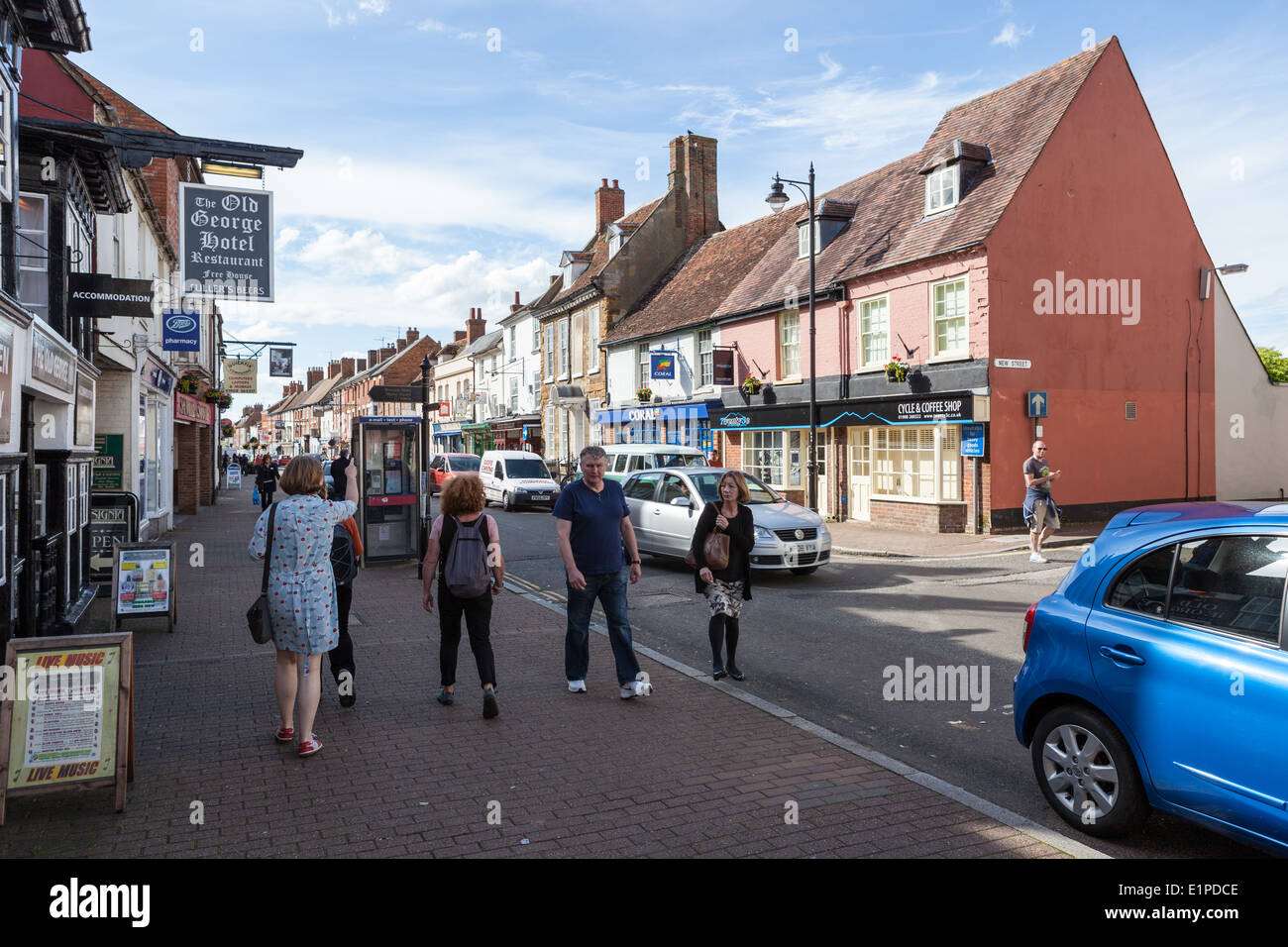 High Street, Stony Stratford, Buckinghamshire, England, UK Stock Photo
