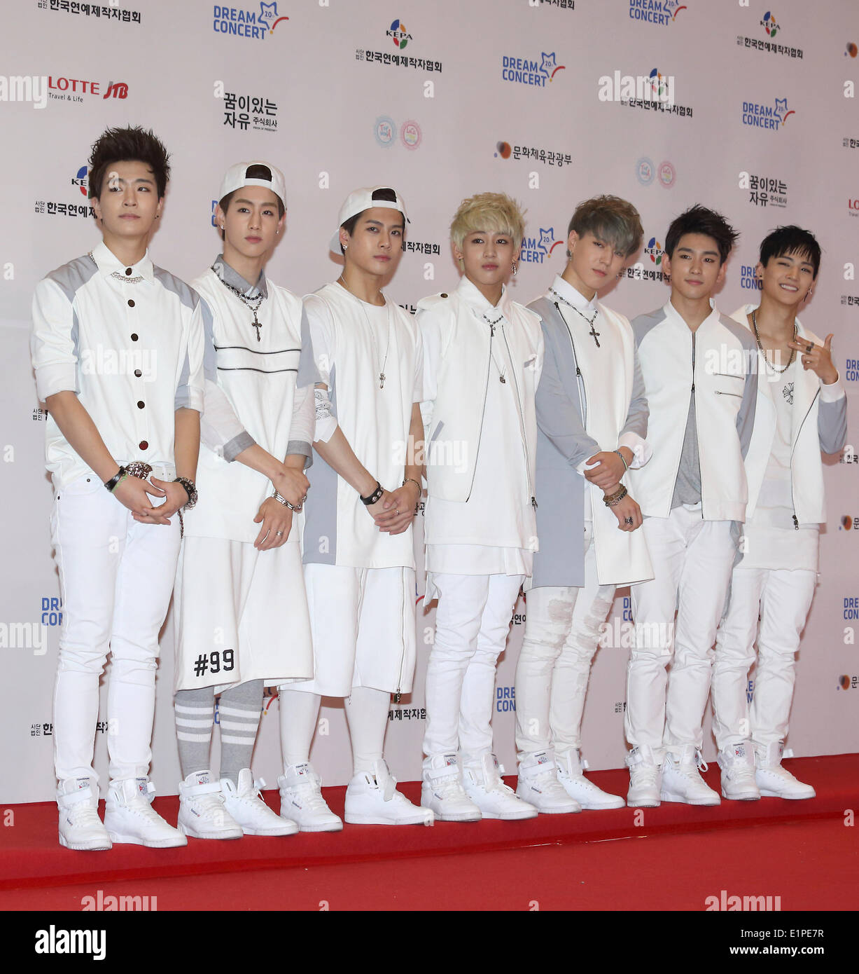 GOT7, Jun 07, 2014 : K-pop boy band GOT7 pose before the Dream