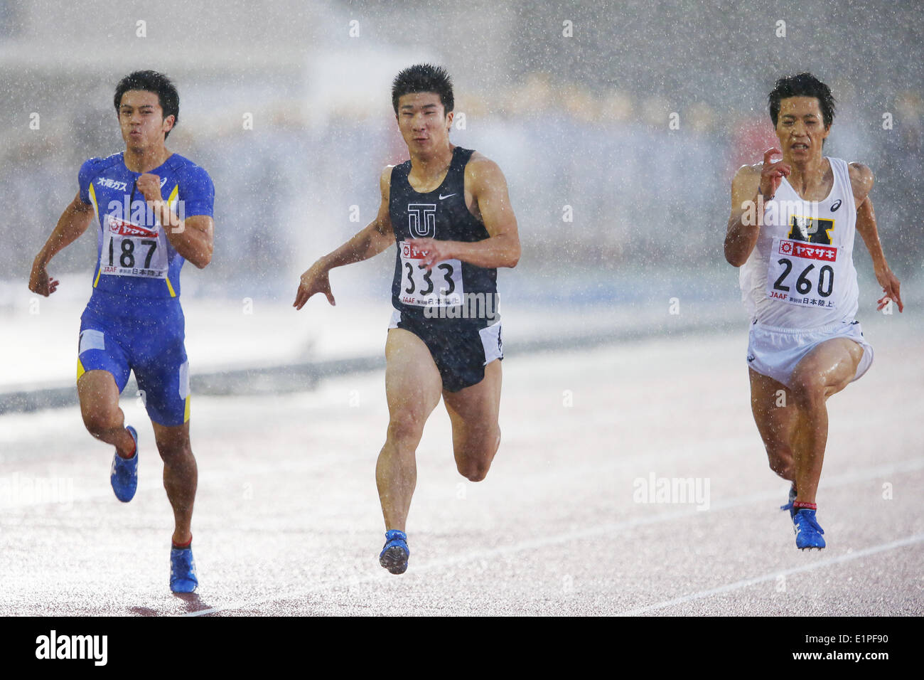 Eriguchi Toho Minnano Stadium, Fukushima, Japan. 8th June, 2014. (L-R) Masashi ...