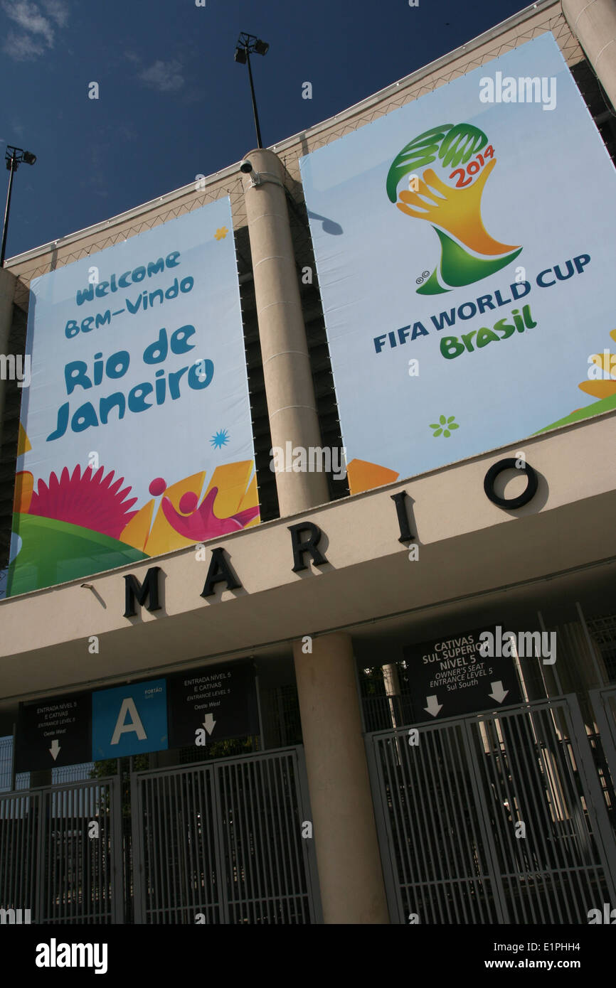 External view of Maracanã stadium, ready for the 2014 FIFA World Cup Brazil. Seven matches will be played here. Stock Photo