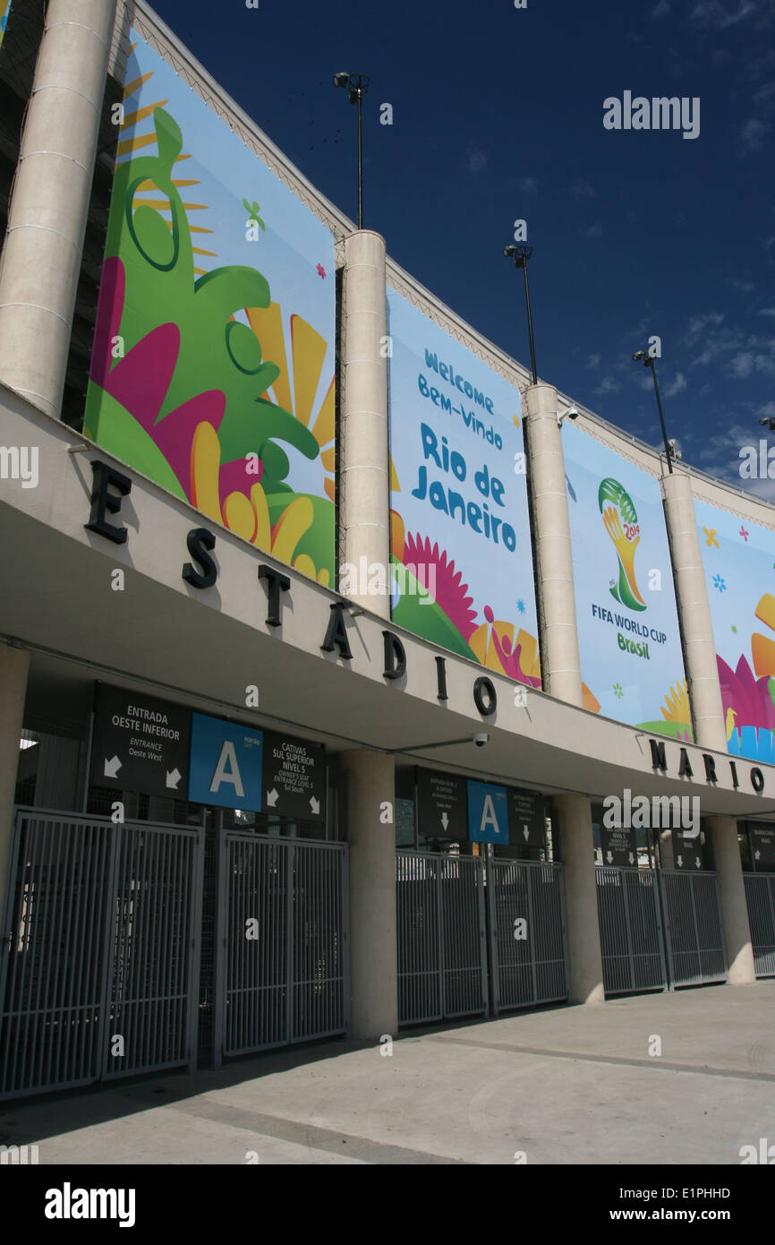 External view of Maracanã stadium, ready for the 2014 FIFA World Cup Brazil. Seven matches will be played here. Stock Photo
