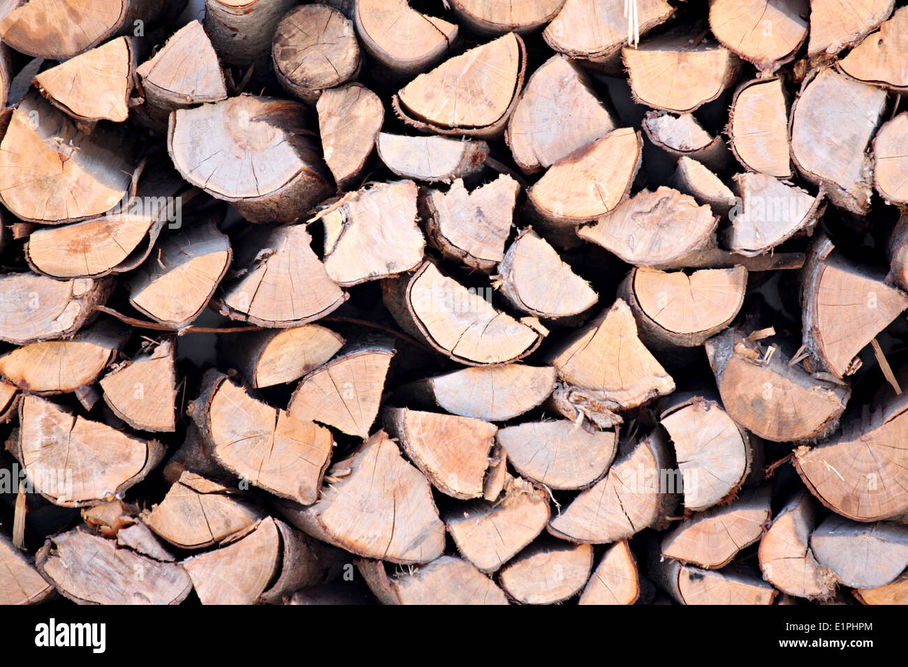 raw material of fuelwood for background. Stock Photo