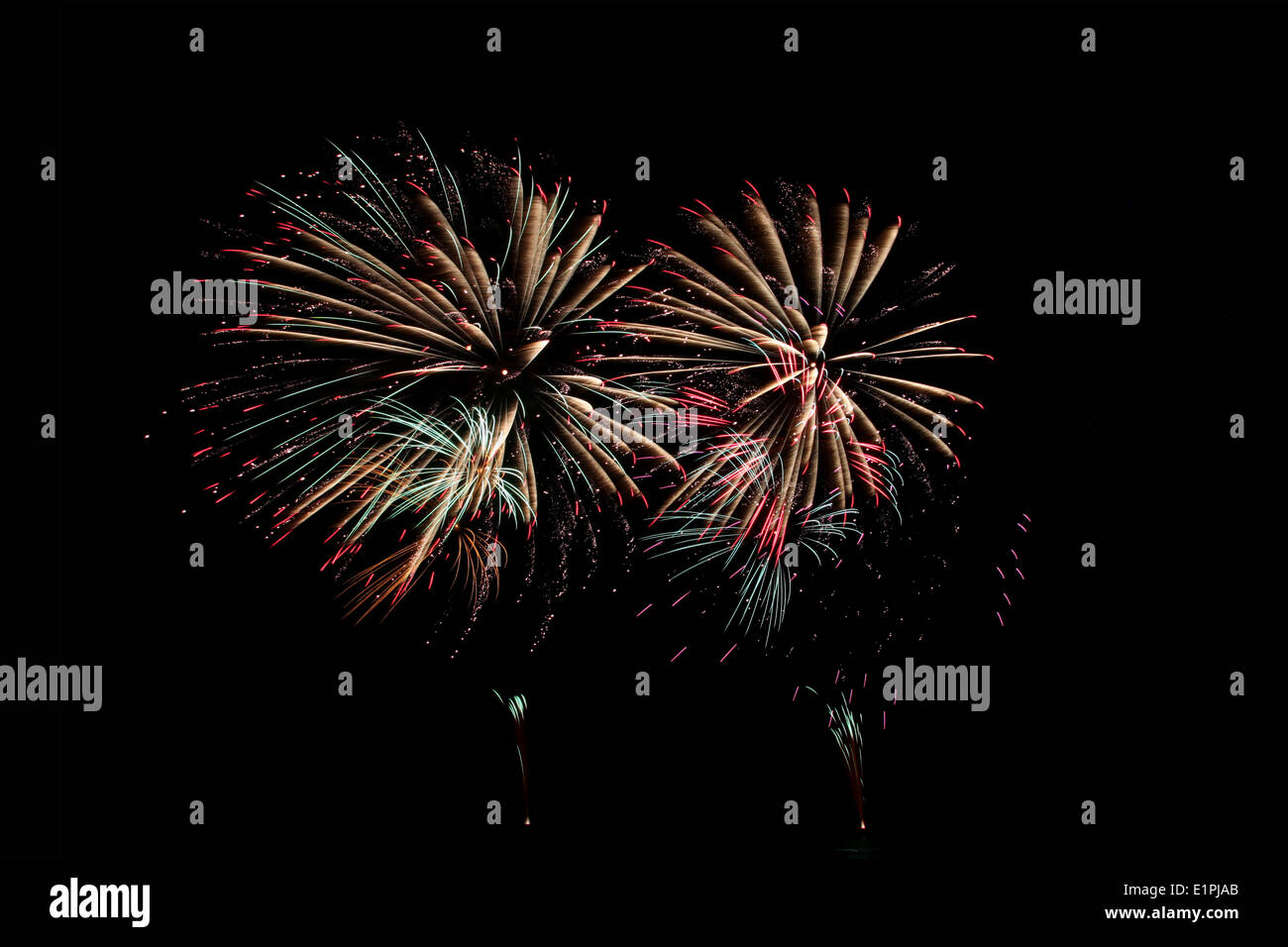 fireworks or firecracker of colorful brightly the night sky. Stock Photo