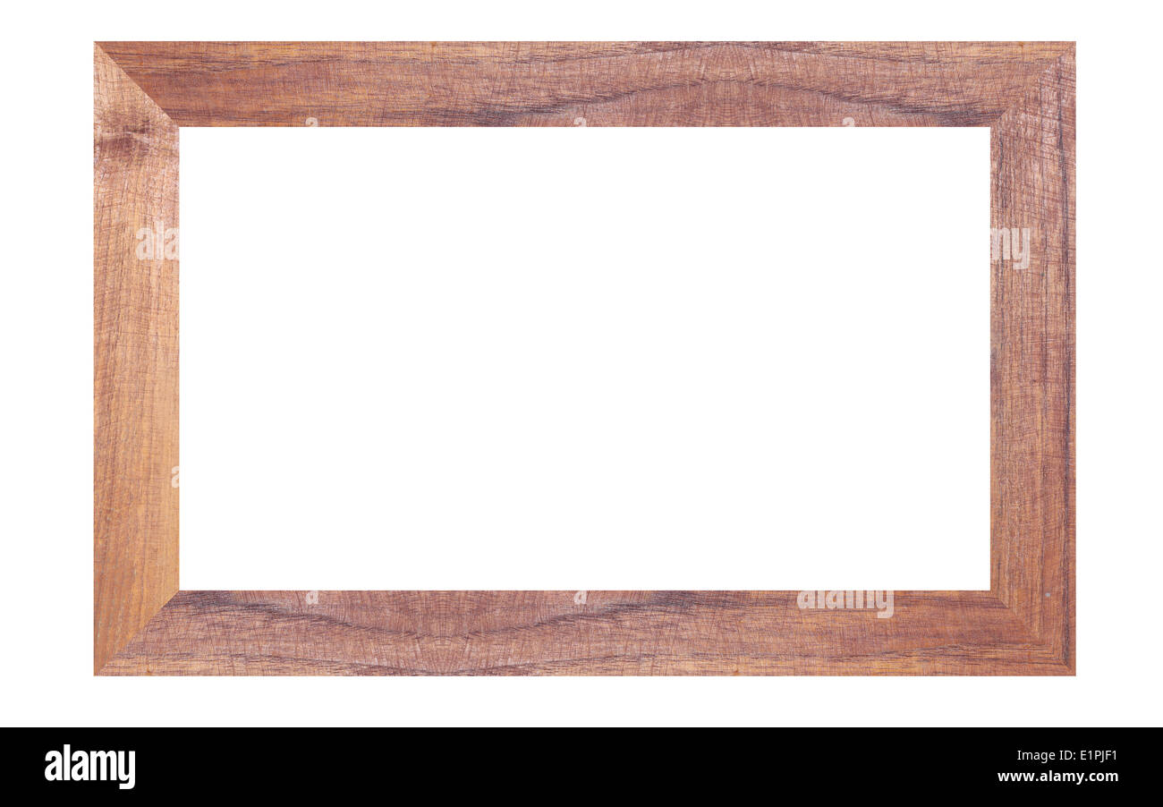 Wooden photo frames isolated on white background. Stock Photo