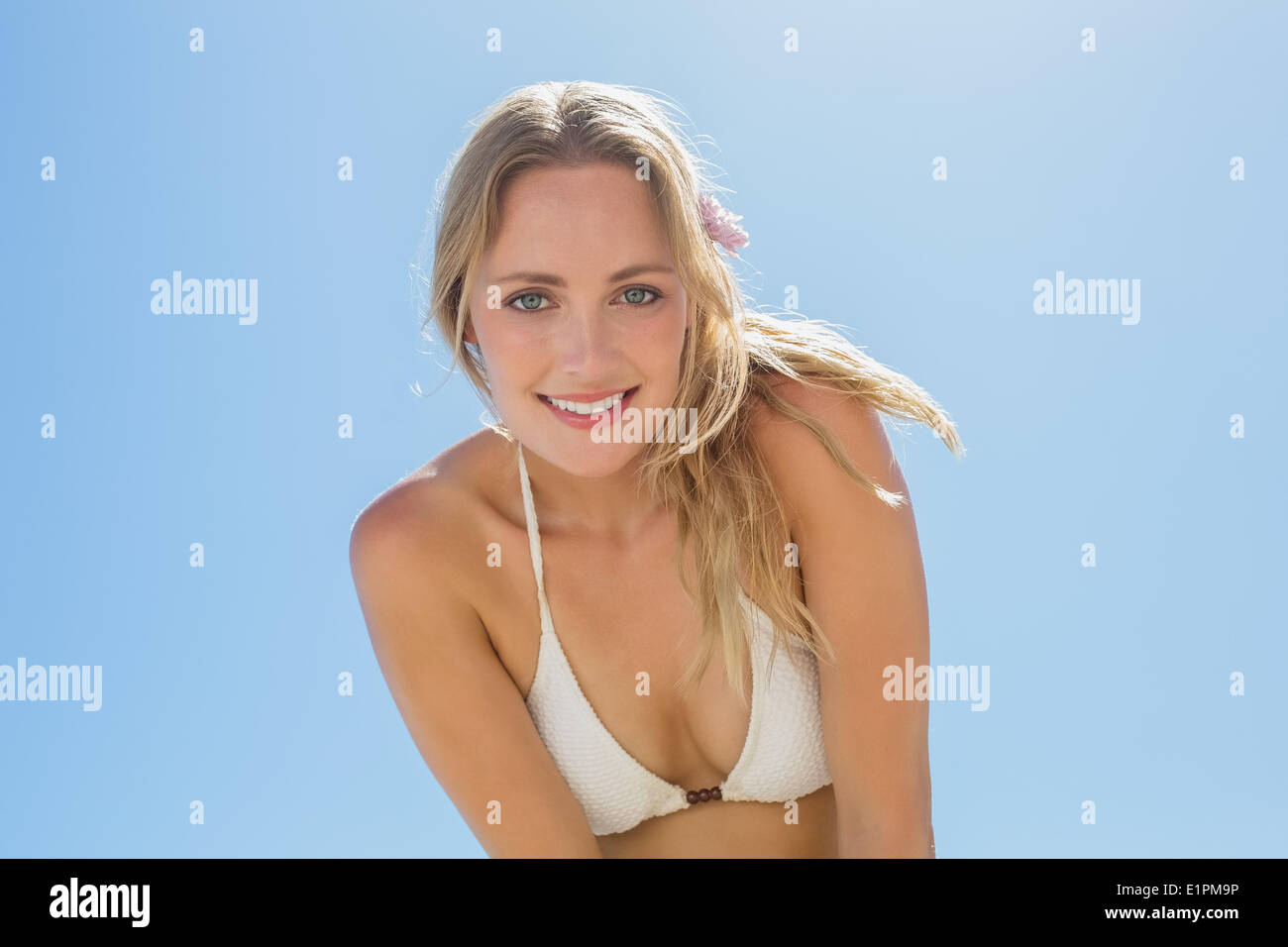 Pretty woman in blue bikini hi-res stock photography and images