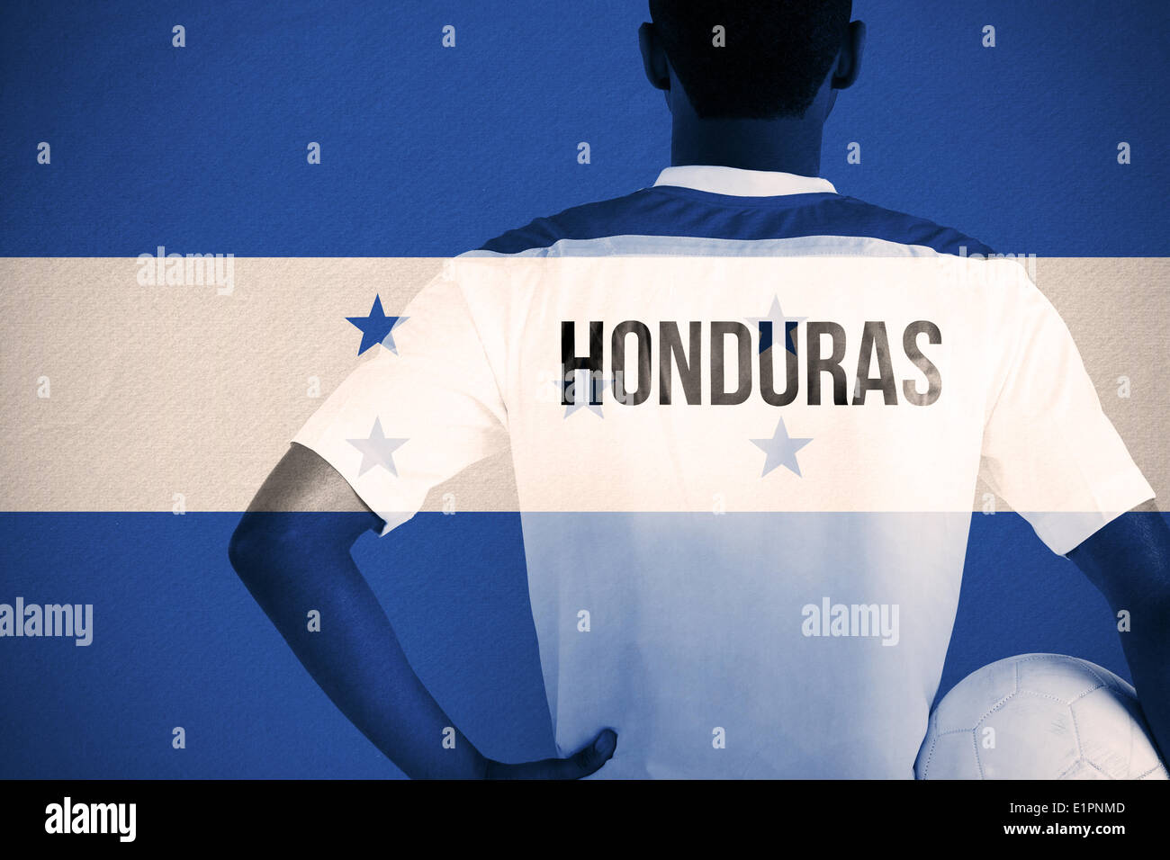 Composite image of honduras football player holding ball Stock Photo