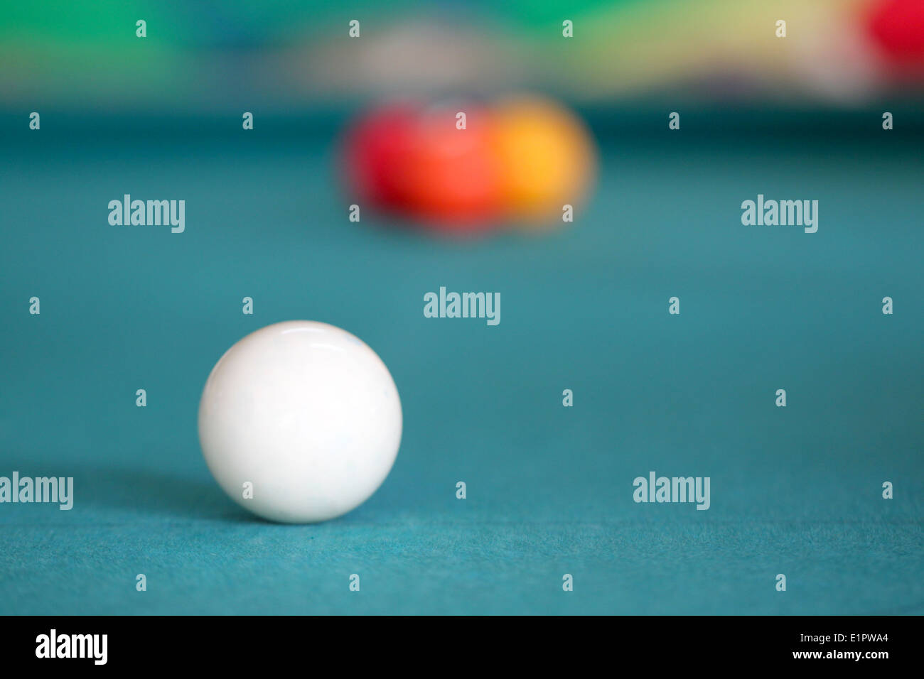 The white balls on the snooker table. Stock Photo
