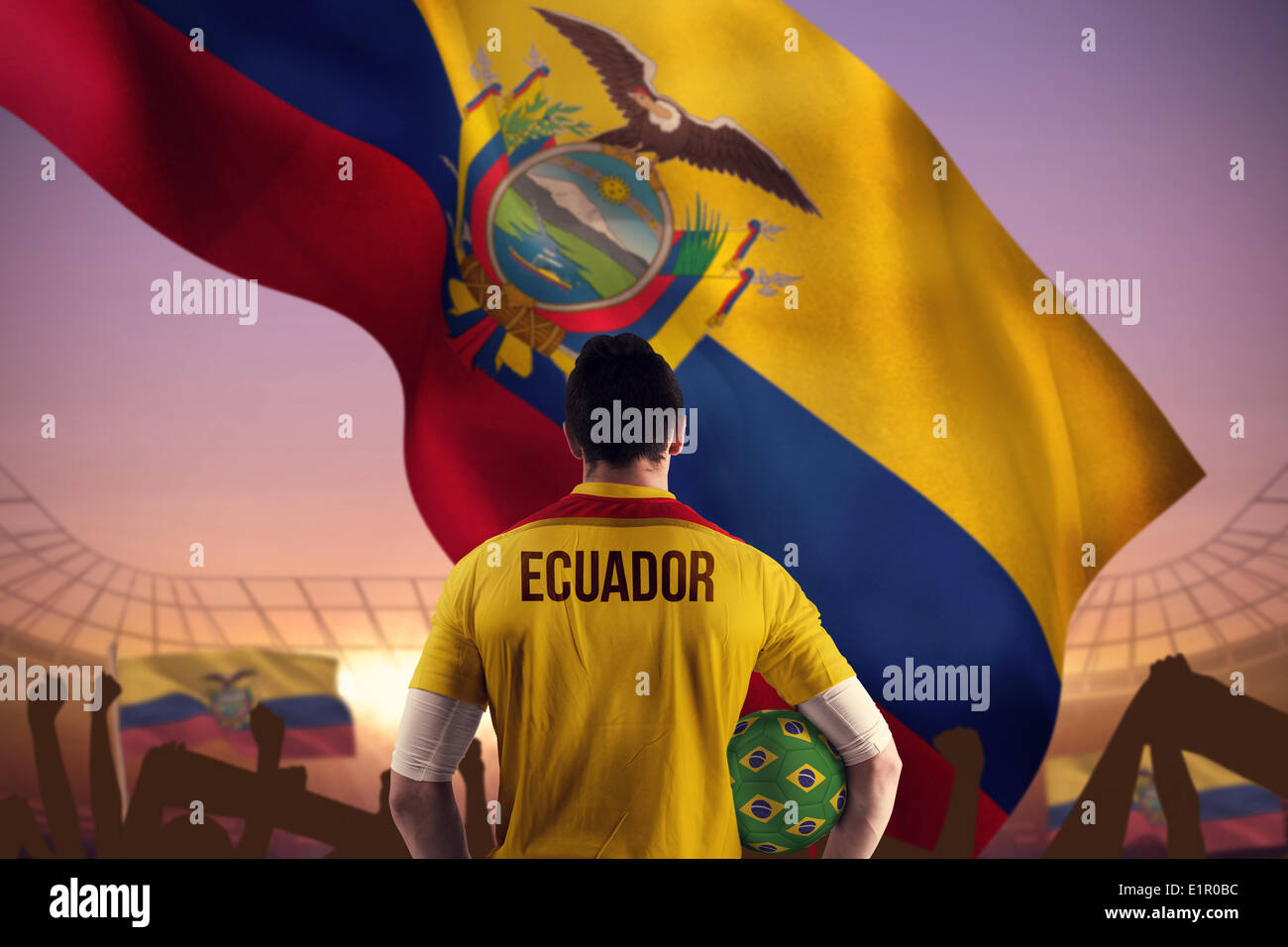 Composite image of ecuador football player holding ball Stock Photo