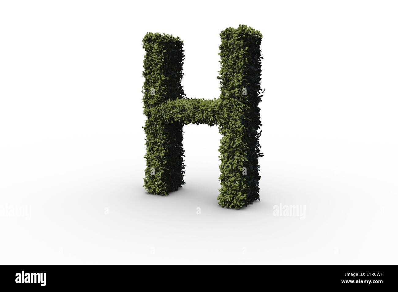 Letter h made of leaves Stock Photo