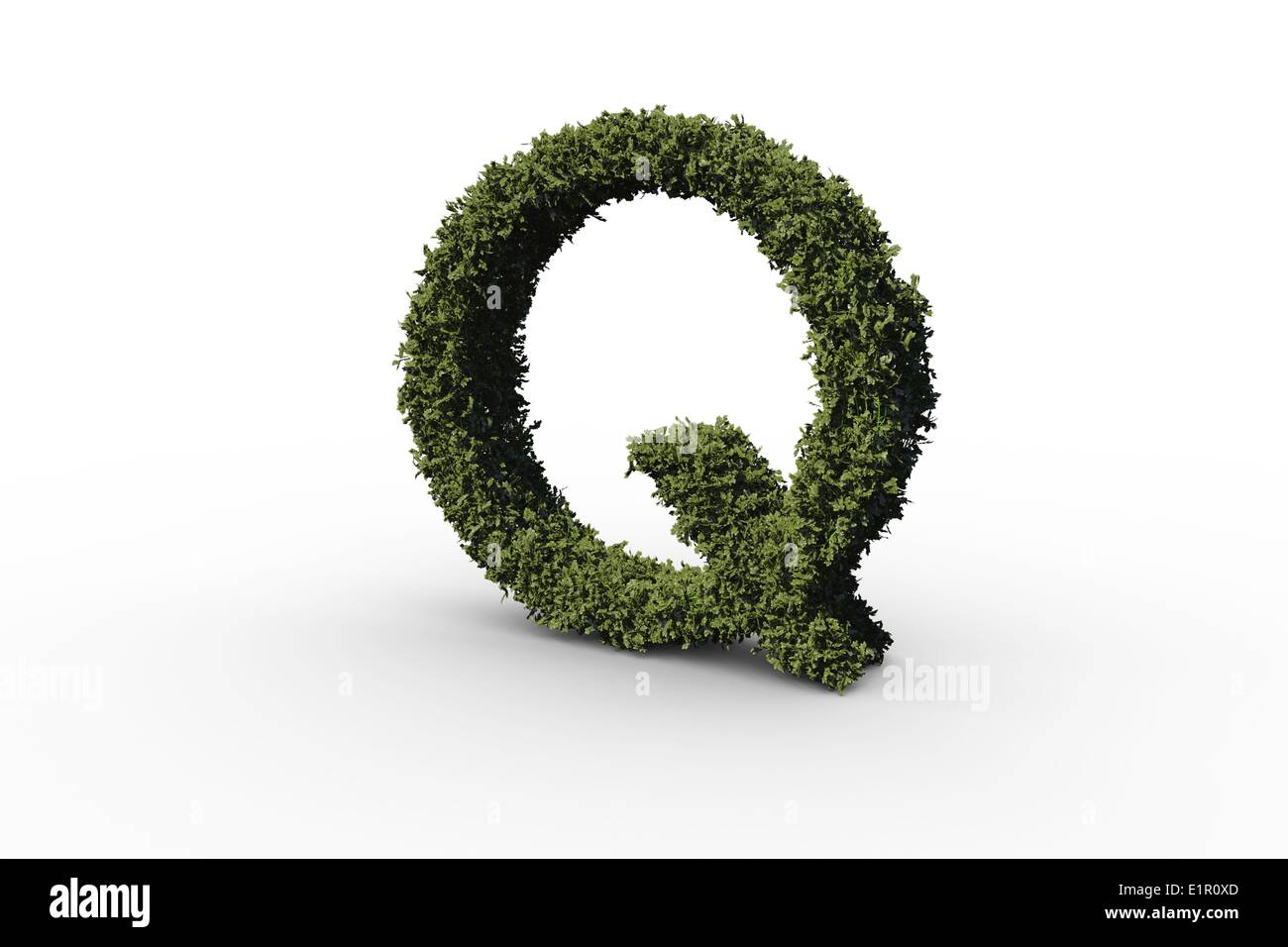 Letter q made of leaves Stock Photo
