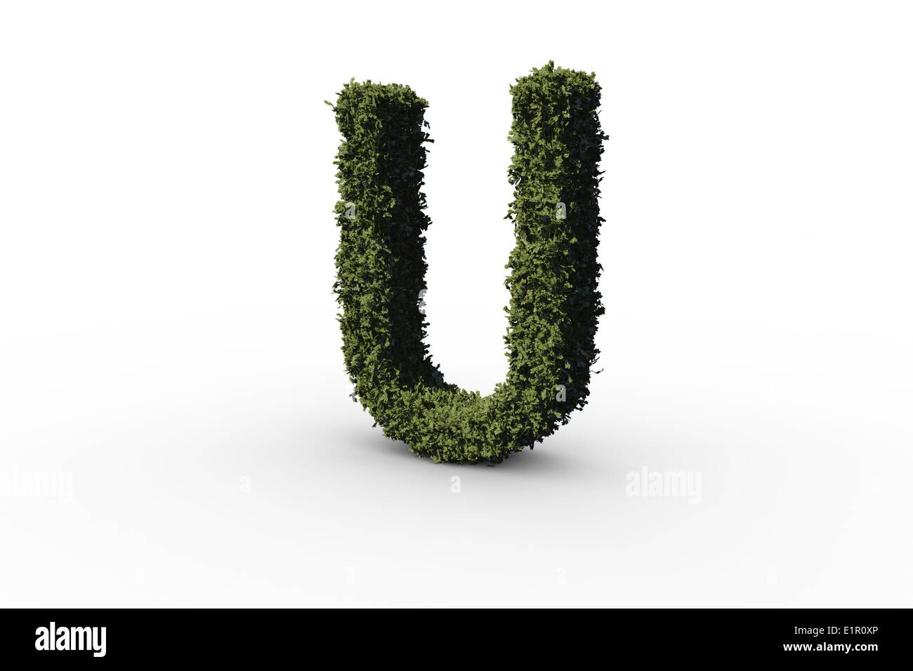 Letter u made of leaves Stock Photo