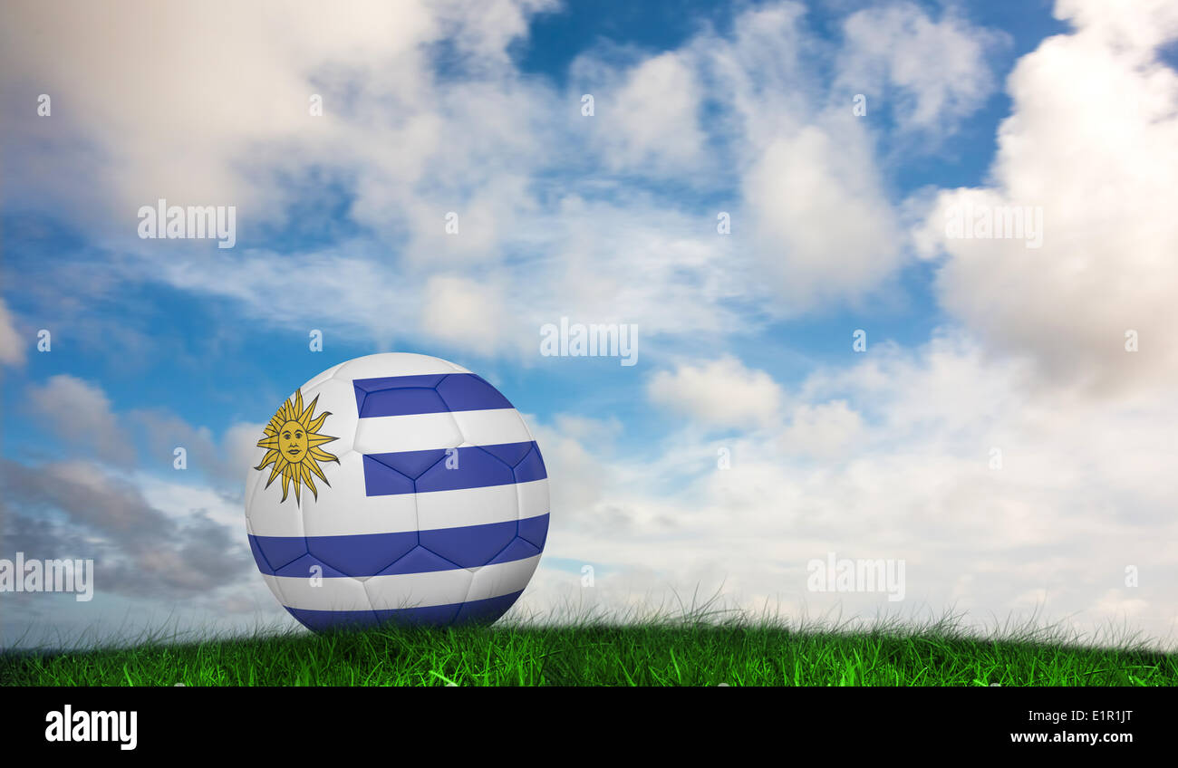 Composite image of football in uruguay colours Stock Photo