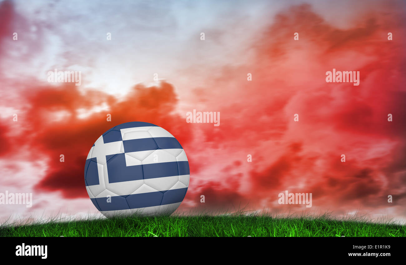 Composite image of football in greece colours Stock Photo Alamy