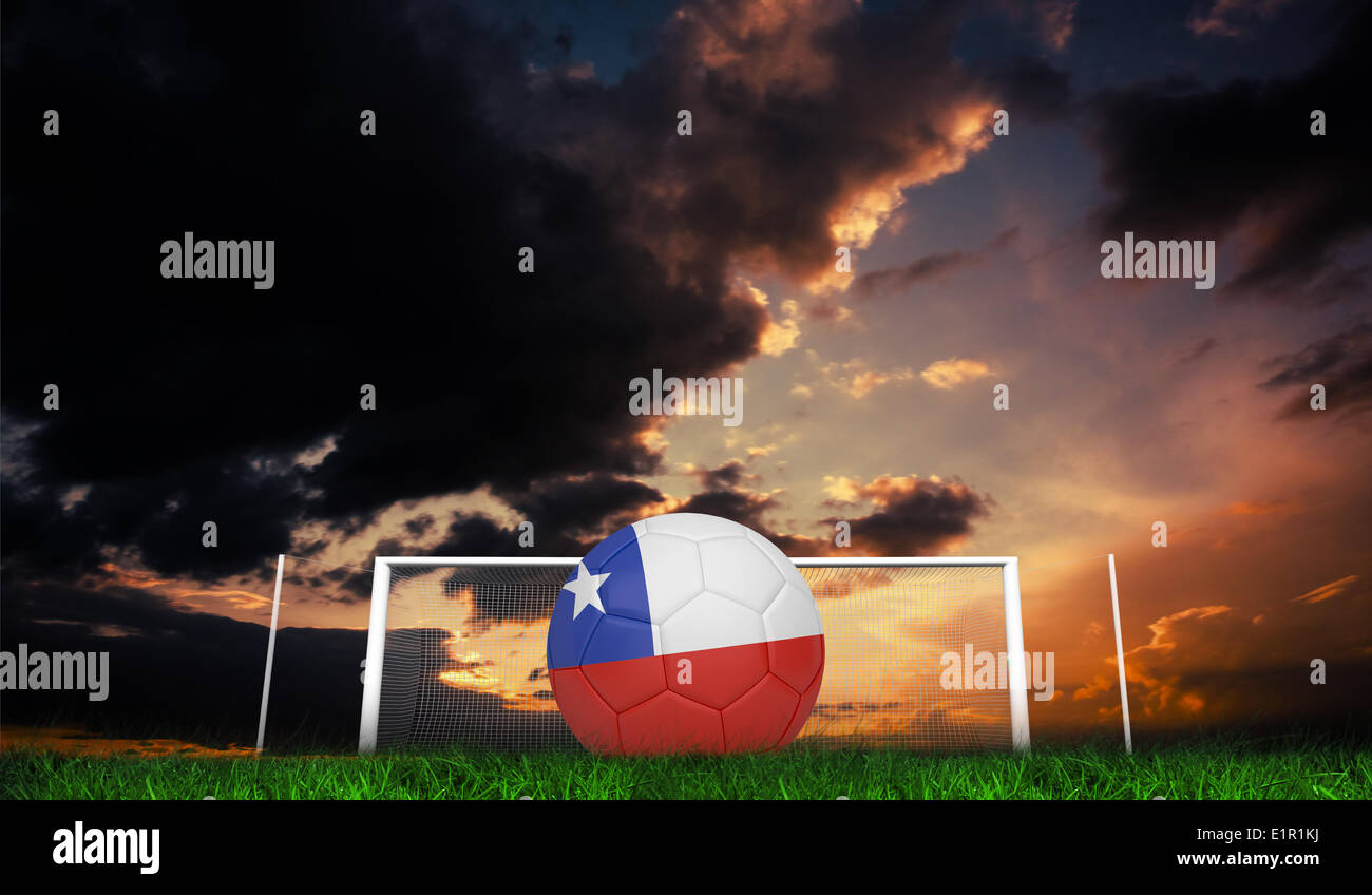 Composite image of football in chile colours Stock Photo