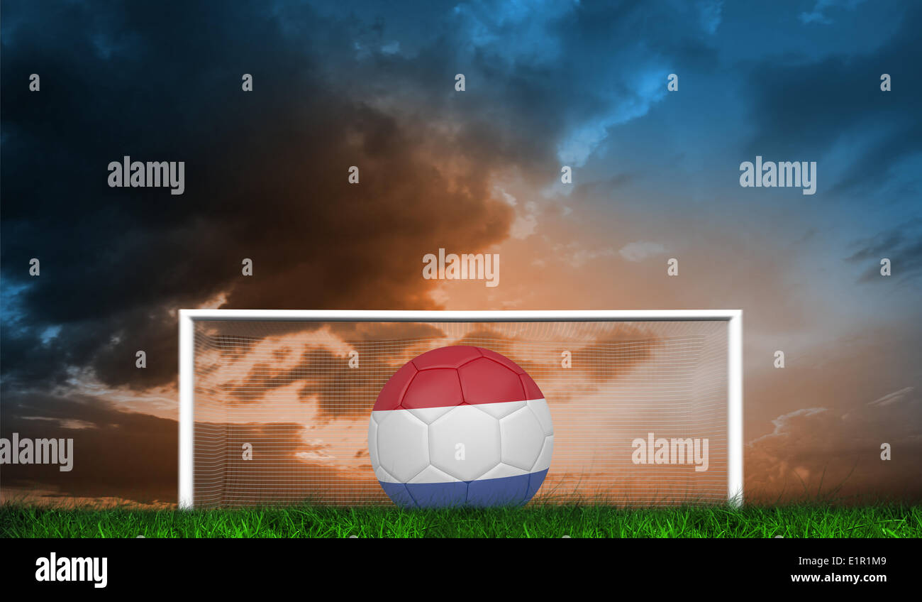 Composite image of football in holland colours Stock Photo