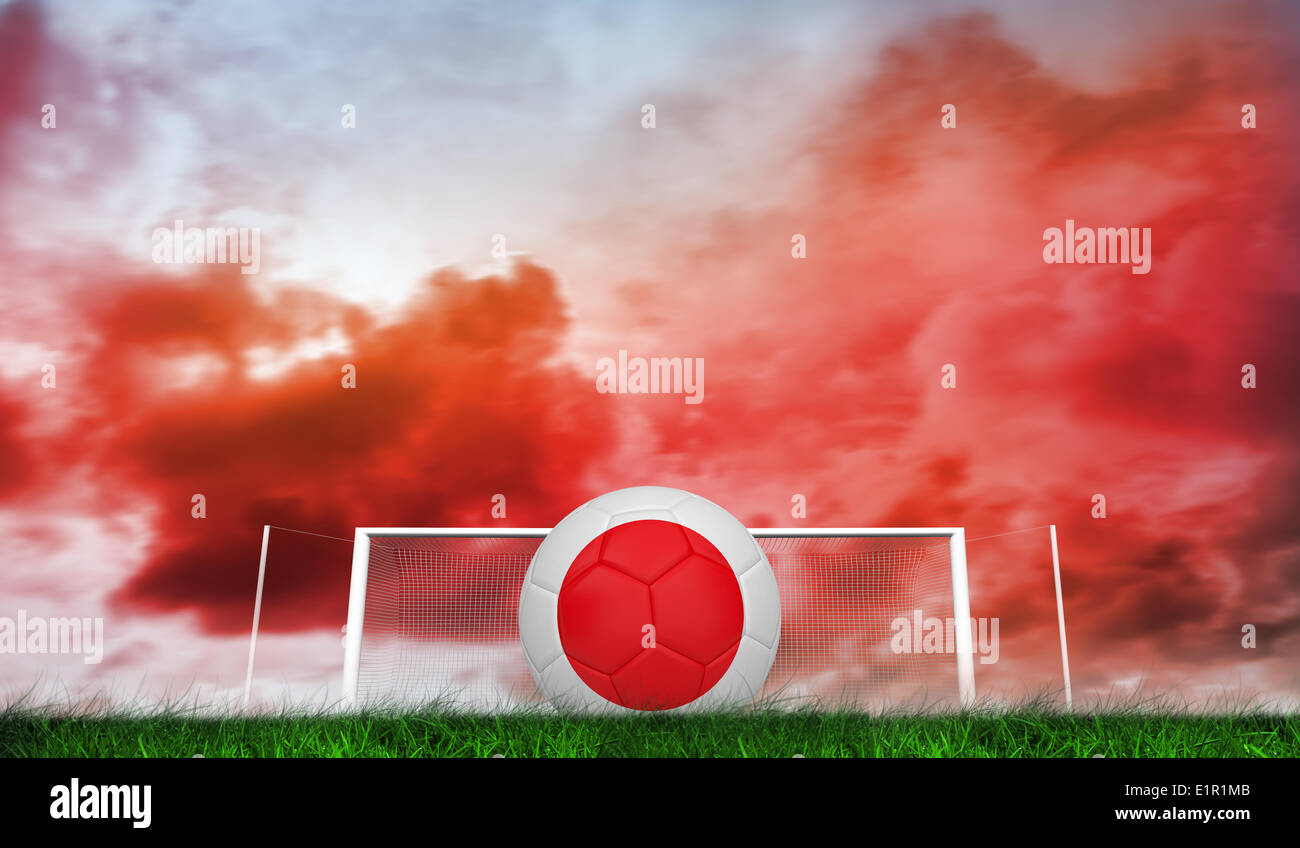 Composite image of football in japan colours Stock Photo