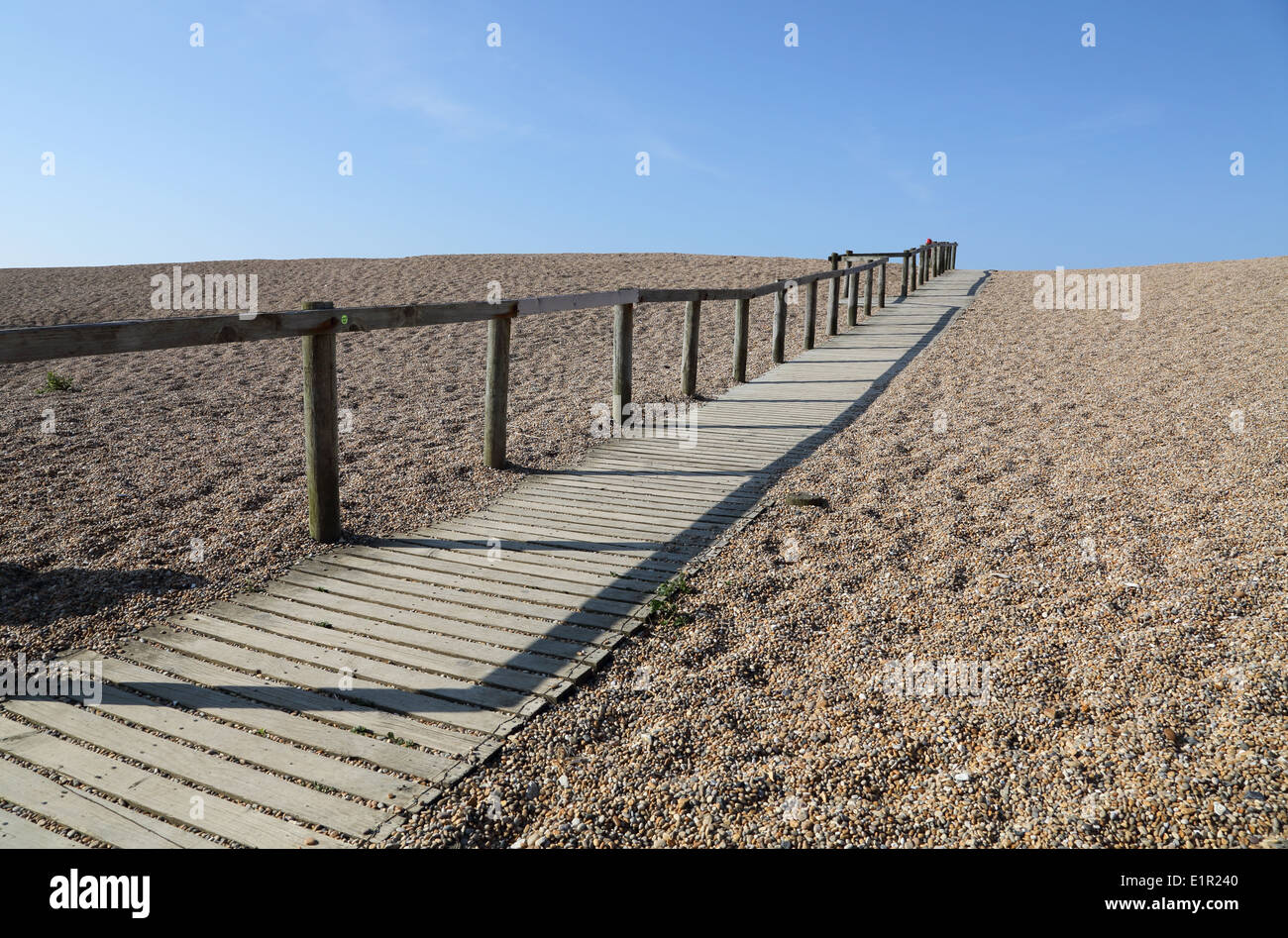 board walk at chesil beach at abbotsbury on the coast of dorset Stock